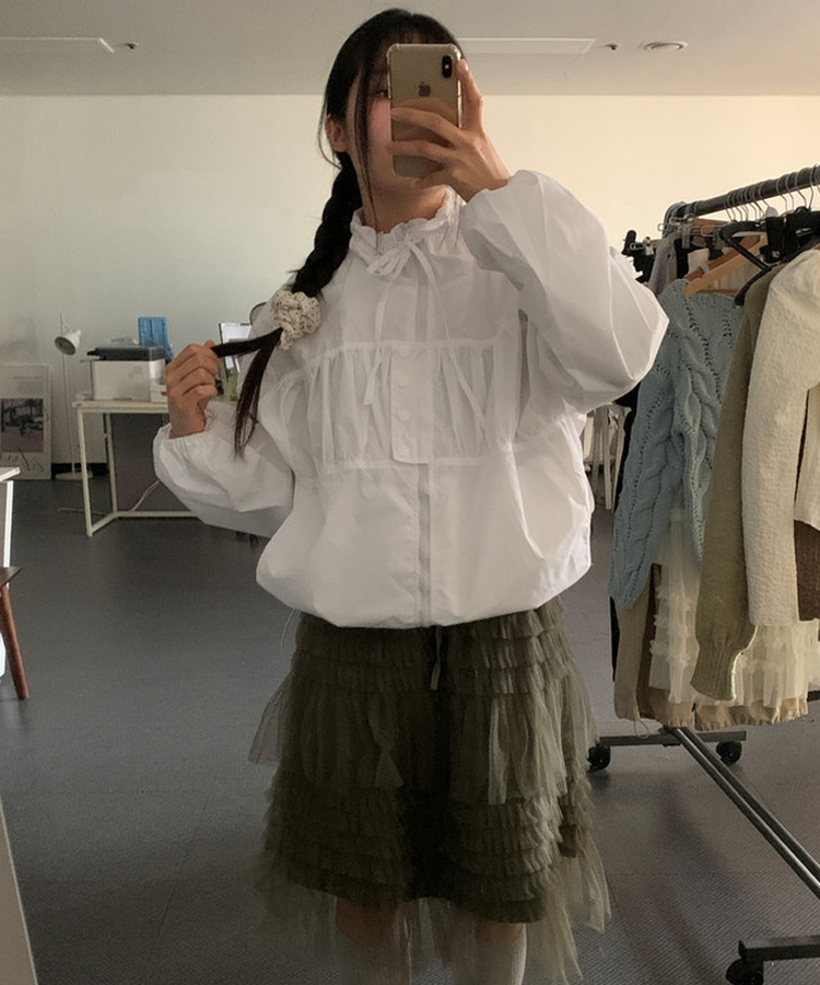 シャーリングリボンウィンドブレーカー(5color) IVORY