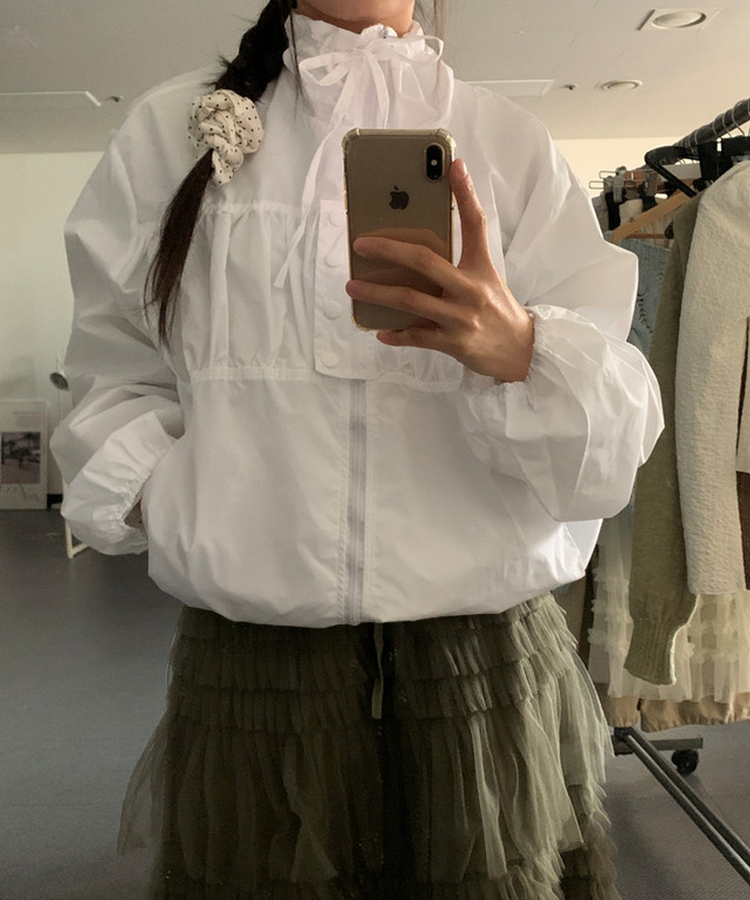 シャーリングリボンウィンドブレーカー(5color) IVORY