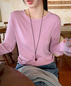 パーソナルラウンド長袖Tシャツ(10color) LAVENDER PINK