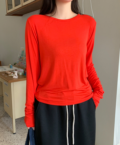 パーソナルラウンド長袖Tシャツ(10color) RED