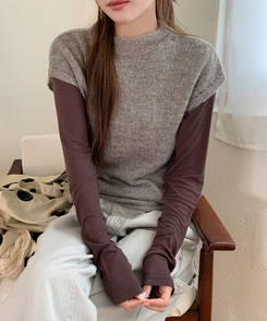 パーソナルラウンド長袖Tシャツ(10color) BROWN