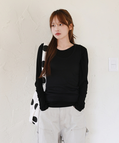 パーソナルラウンド長袖Tシャツ(10color) BLACK