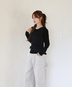 パーソナルラウンド長袖Tシャツ(10color) BLACK