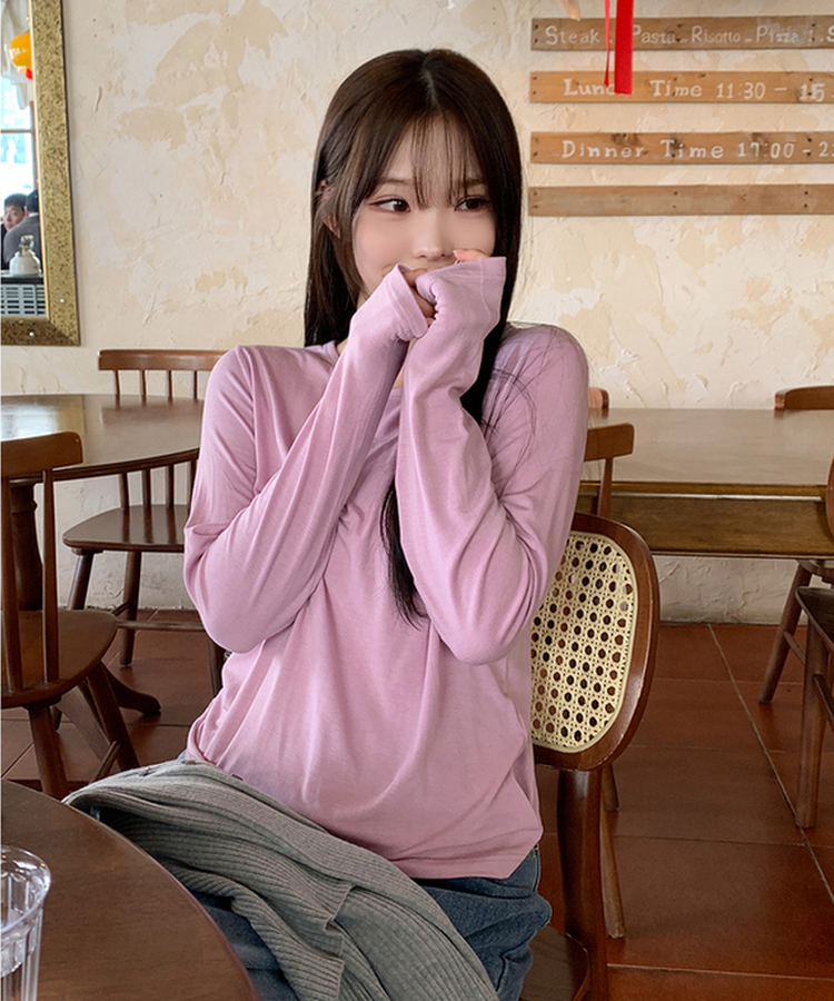 パーソナルラウンド長袖Tシャツ(10color) LAVENDER PINK