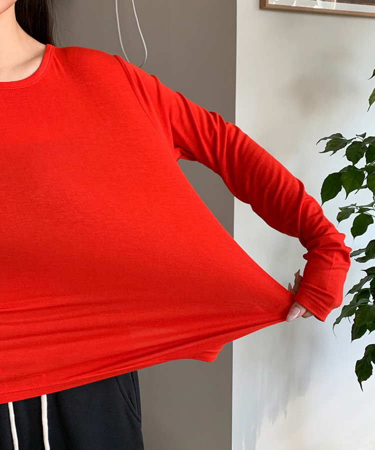 パーソナルラウンド長袖Tシャツ(10color) RED