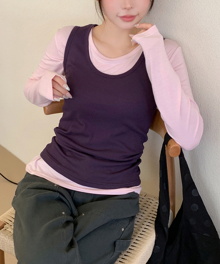 パーソナルラウンド長袖Tシャツ(10color) SOFT PINK