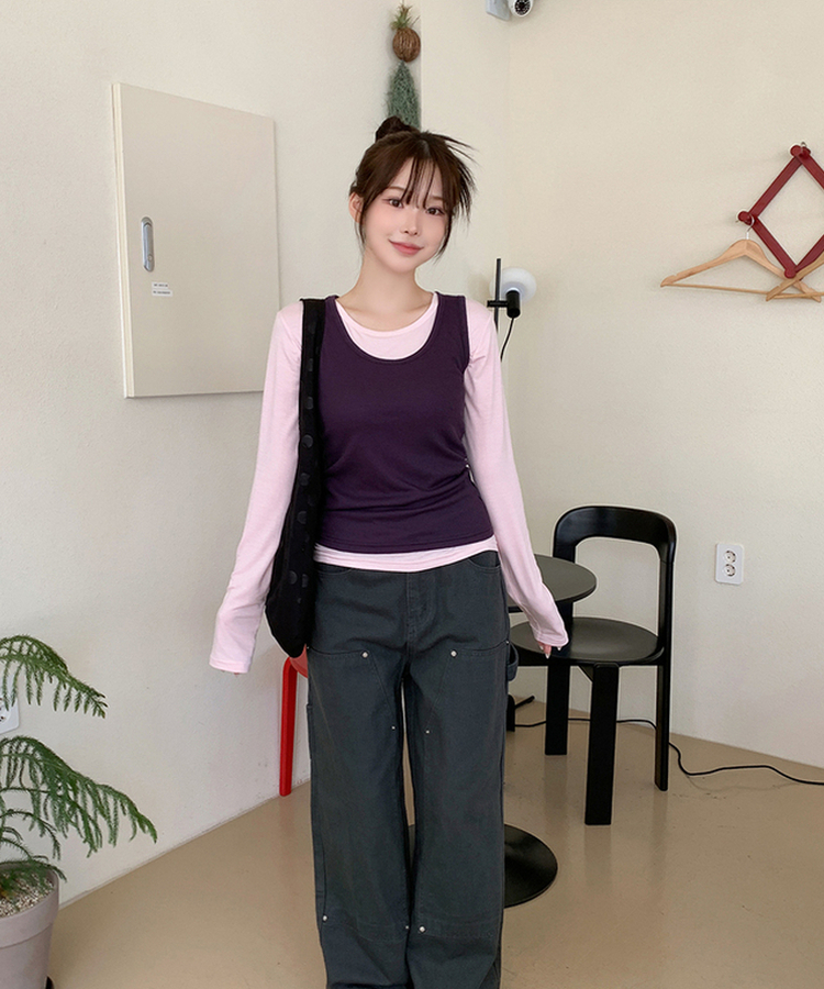 パーソナルラウンド長袖Tシャツ(10color) SOFT PINK