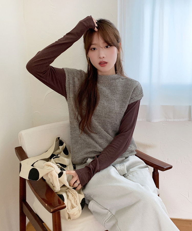 パーソナルラウンド長袖Tシャツ(10color) BROWN