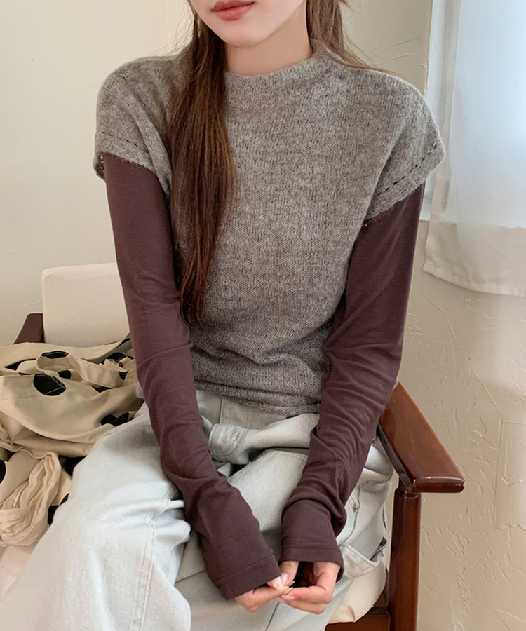 パーソナルラウンド長袖Tシャツ(10color) BROWN