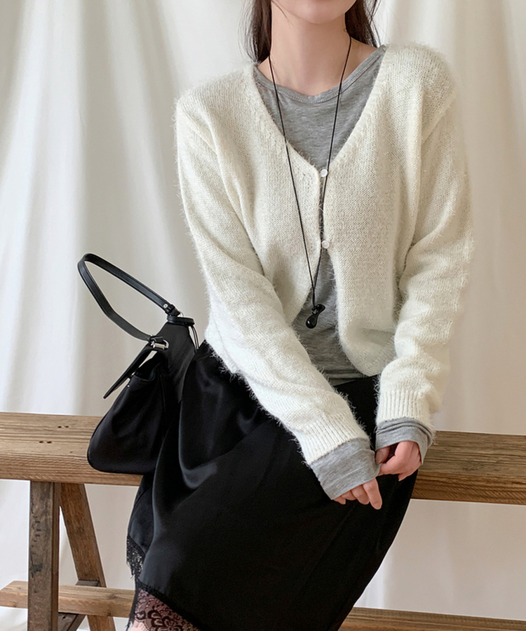 パーソナルラウンド長袖Tシャツ(10color) MELANGE GRAY