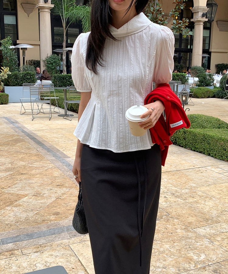 シンプルストラップロングスカート BLACK