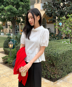 半袖カラーブラウス IVORY