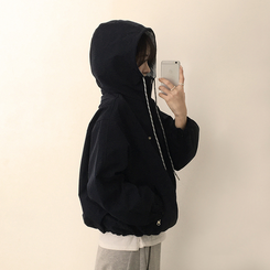 バイカラーフードウィンドブレーカー NAVY