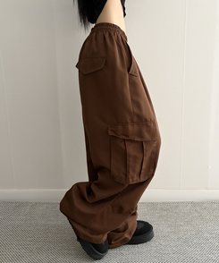 ストリングカーゴバルーンワイドパンツ(6color) CHESTNUT BROWN
