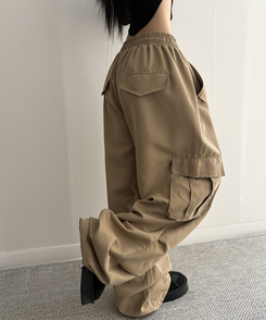 ストリングカーゴバルーンワイドパンツ(6color) BEIGE