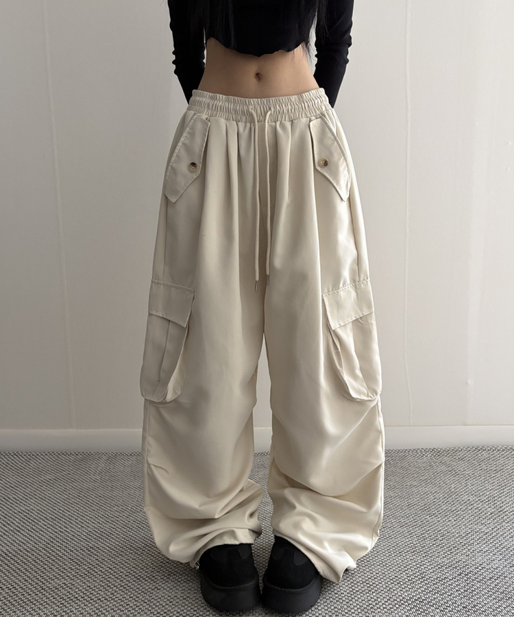 ストリングカーゴバルーンワイドパンツ(6color) IVORY