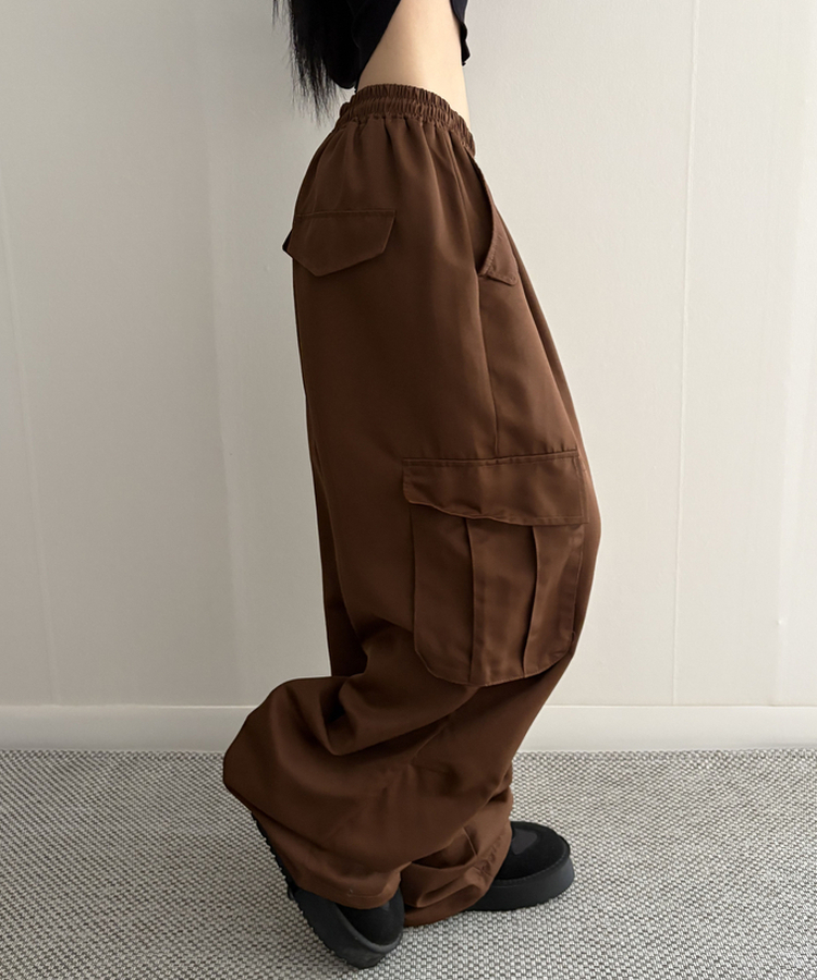 ストリングカーゴバルーンワイドパンツ(6color) CHESTNUT BROWN