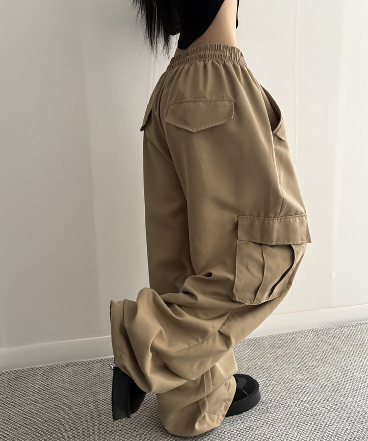 ストリングカーゴバルーンワイドパンツ(6color) BEIGE
