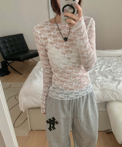 フラワーレーストップス WHITE