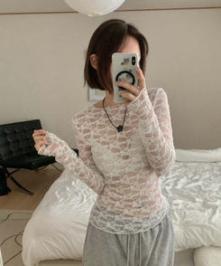 フラワーレーストップス WHITE