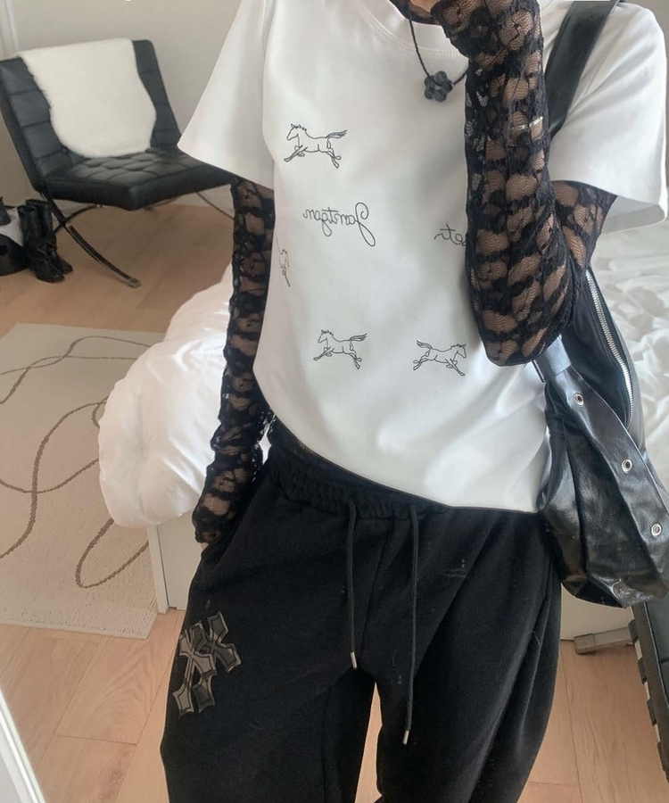 フラワーレーストップス BLACK