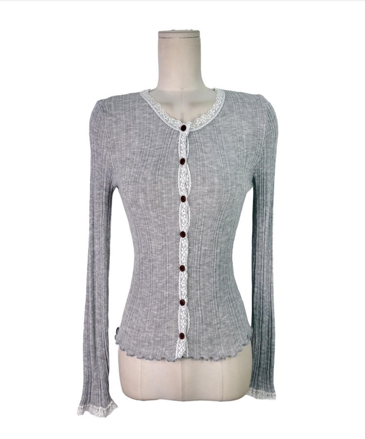 レースVネックカーディガン