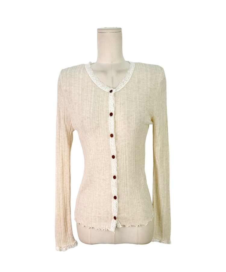 レースVネックカーディガン