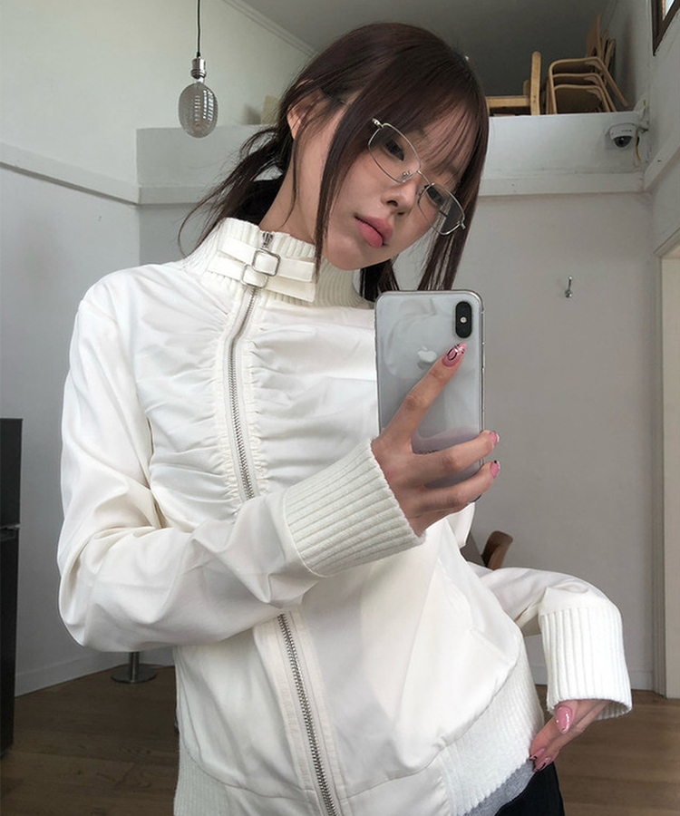 シアリング2wayバックルジャケット IVORY