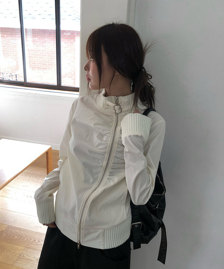 シアリング2wayバックルジャケット IVORY