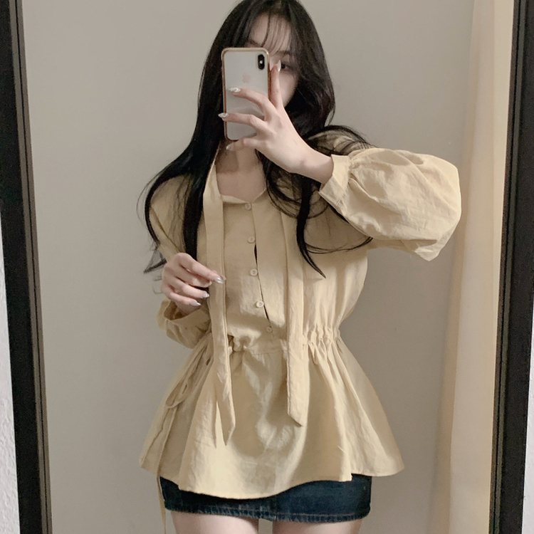 フリルリボンミニワンピース BEIGE