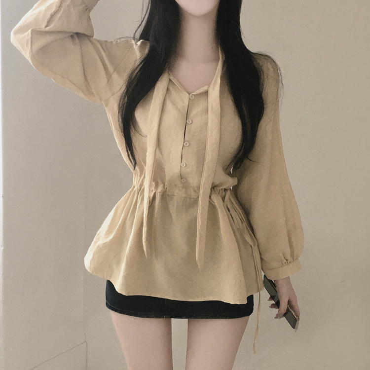 フリルリボンミニワンピース BEIGE