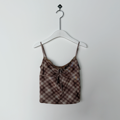 【SET】チェックレースキャミソール カーディガン