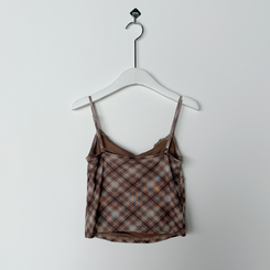 【SET】チェックレースキャミソール カーディガン