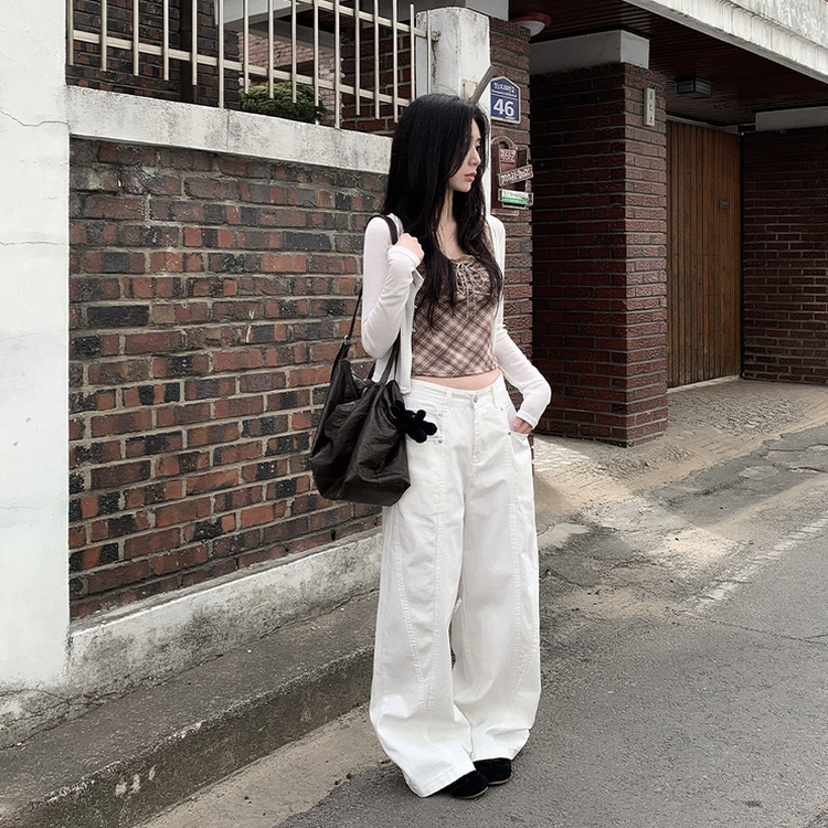 【SET】チェックレースキャミソール カーディガン IVORY