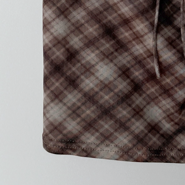 【SET】チェックレースキャミソール カーディガン