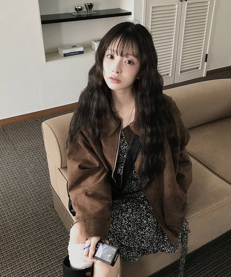 スエードラグランジャケット BROWN