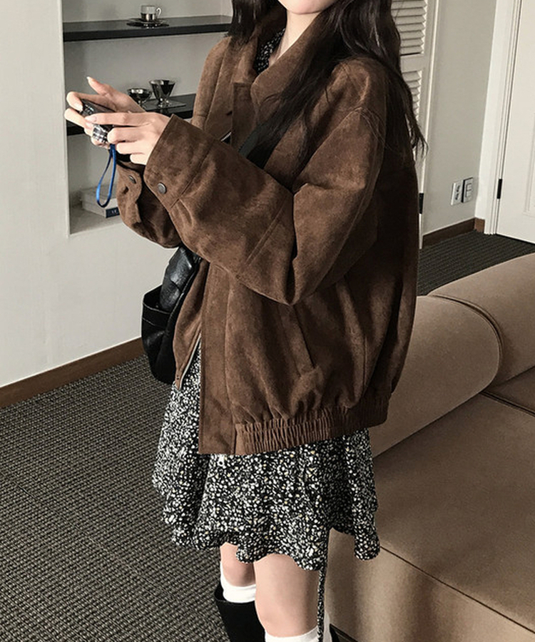 スエードラグランジャケット BROWN