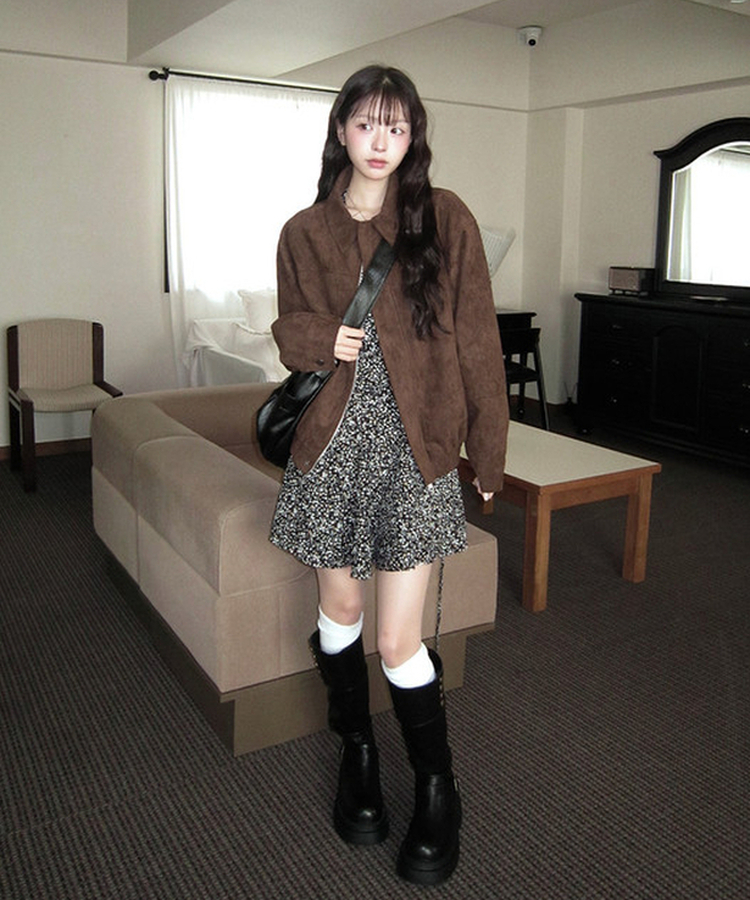 スエードラグランジャケット BROWN