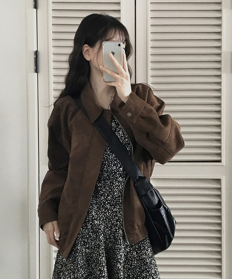 スエードラグランジャケット BROWN