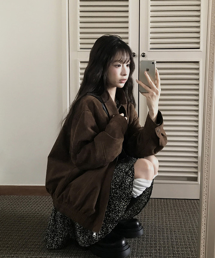 スエードラグランジャケット BROWN