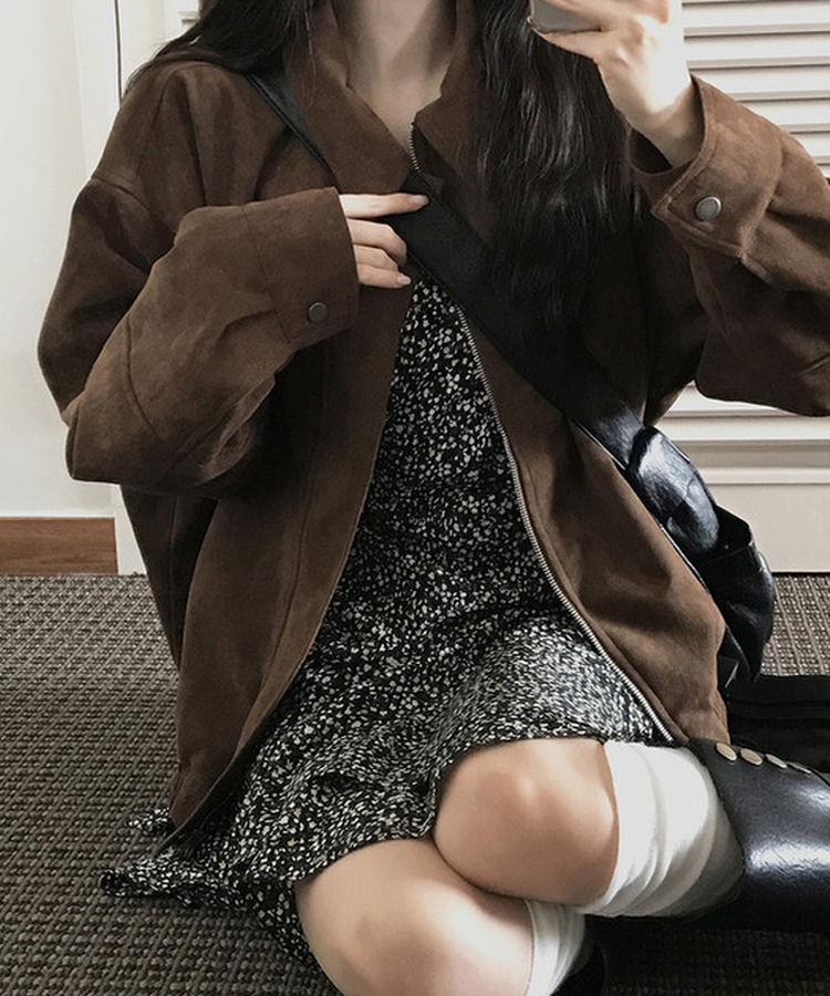 スエードラグランジャケット BROWN