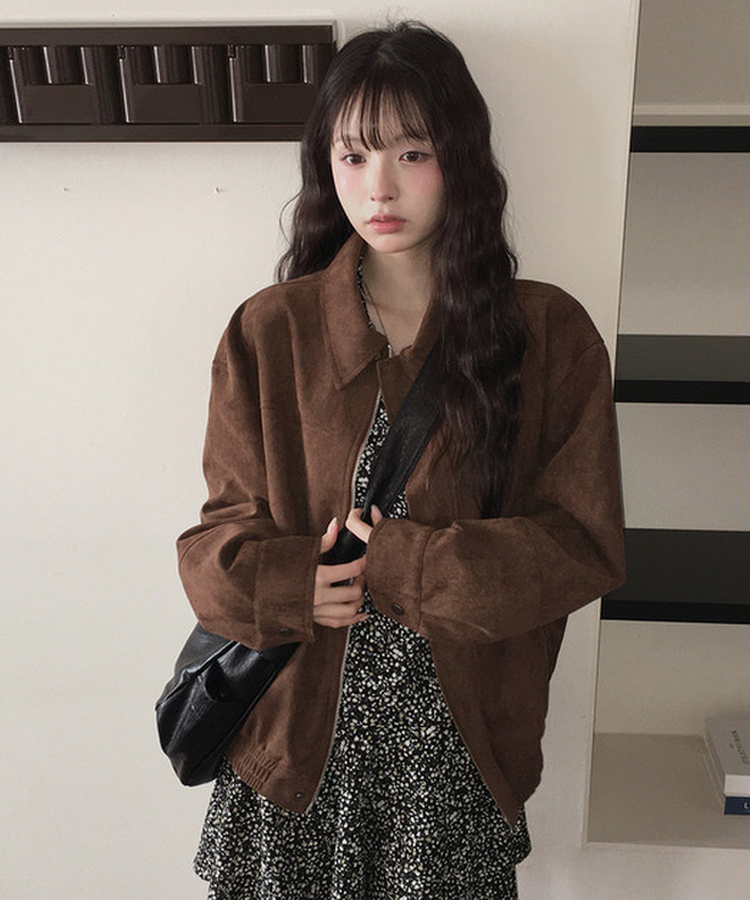 スエードラグランジャケット BROWN