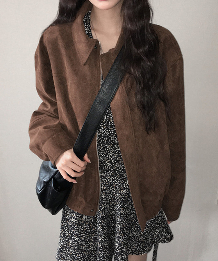 スエードラグランジャケット BROWN