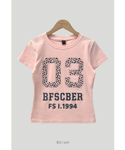 ピンクレオパード半袖Tシャツ