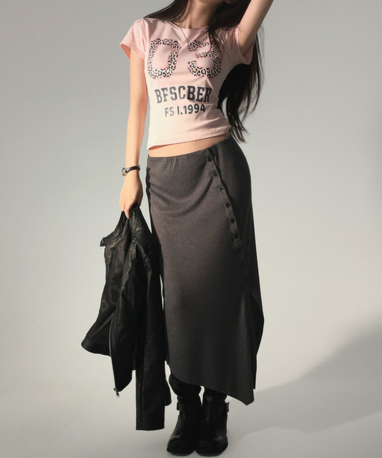 ピンクレオパード半袖Tシャツ PINK