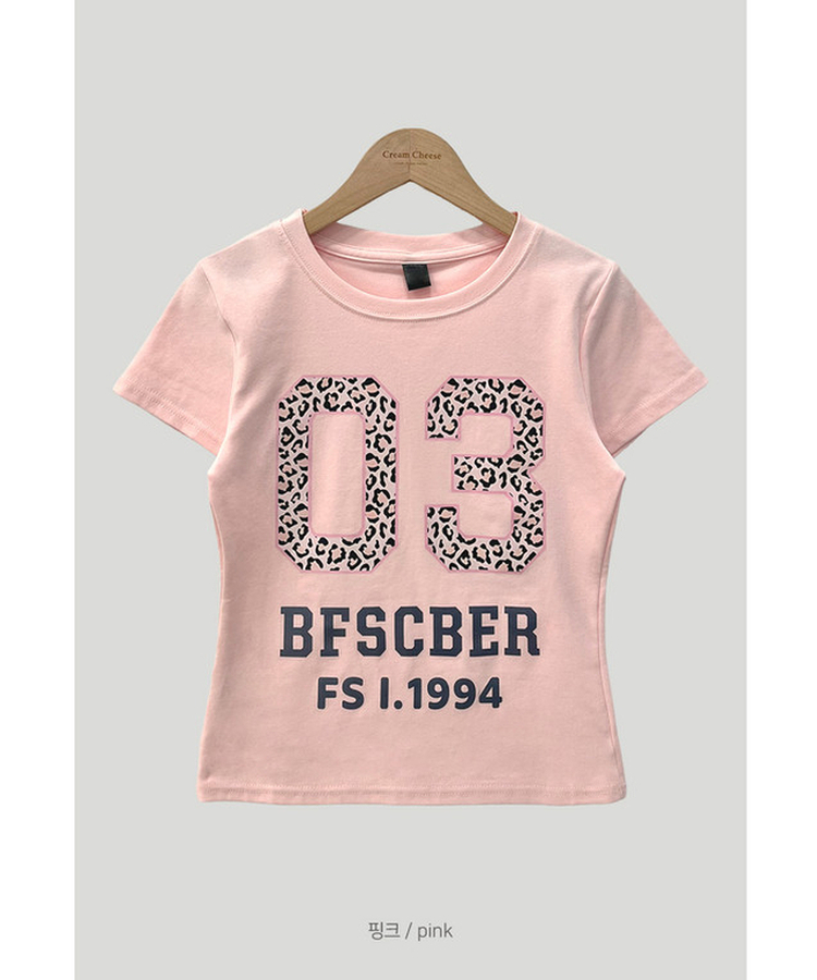 ピンクレオパード半袖Tシャツ