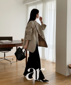 (MADE/ブランドクオリティ/通勤コーデ) クラシック テーラード バックポイント スリット ビジョー シングルジャケット BEIGE