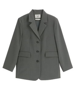 (MADE/ブランドクオリティ/通勤コーデ) クラシック テーラード バックポイント スリット ビジョー シングルジャケット