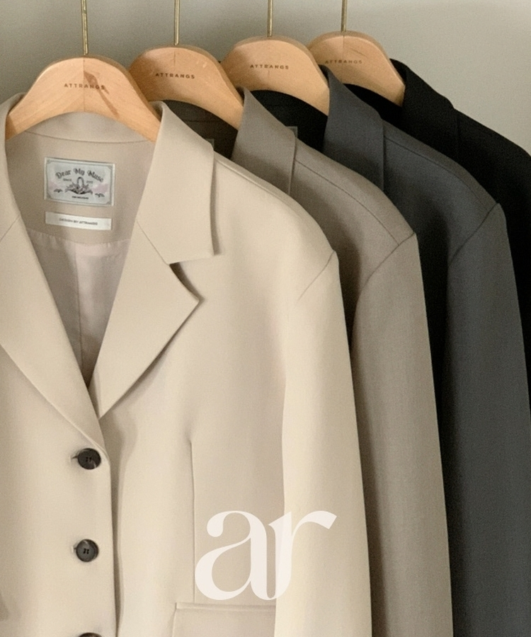 (MADE/ブランドクオリティ/通勤コーデ) クラシック テーラード バックポイント スリット ビジョー シングルジャケット