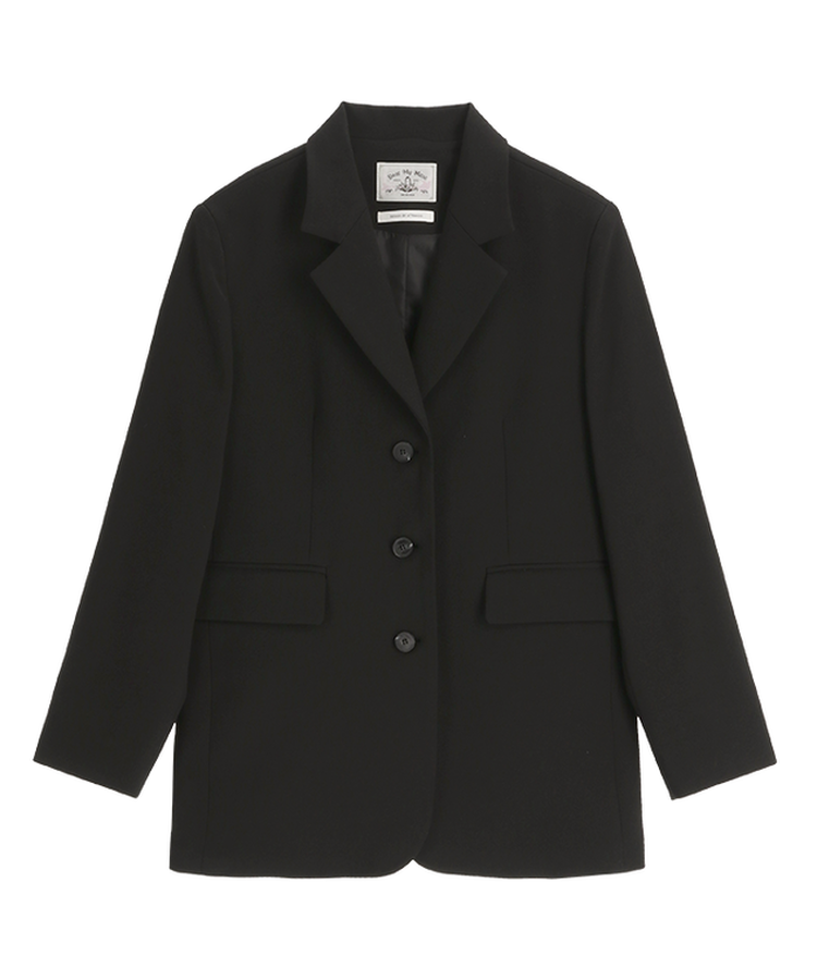 (MADE/ブランドクオリティ/通勤コーデ) クラシック テーラード バックポイント スリット ビジョー シングルジャケット